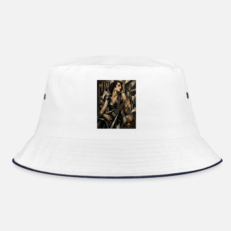 Gothic Gitarrenheldin Deco Stil Bucket Hat