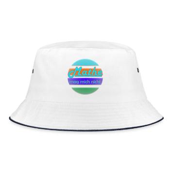 Mathe mag mich nicht Neon Banner - Bucket Hat - Weiß/Navy - Vorne