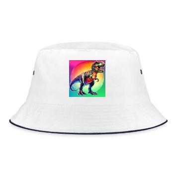 dinosaur - Bucket Hat - white/navy - Front