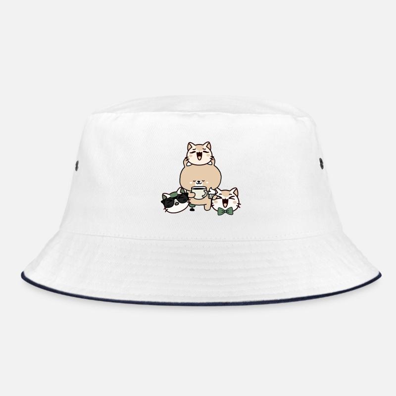 Cute Bear with Leg Prosthetic, Coffee and Cupcake Bucket Hat
