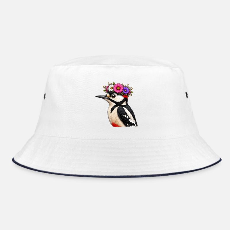 Specht mit Blumenschmuck  Bucket Hat