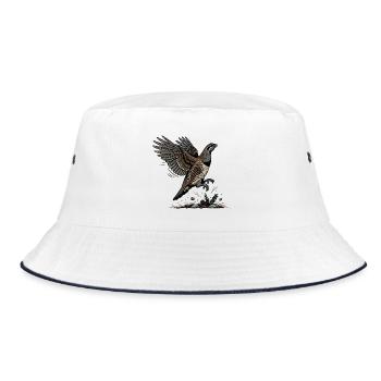 Colin Californie Oiseau Vol California Quail Noir - Bob - blanc/marine - Devant