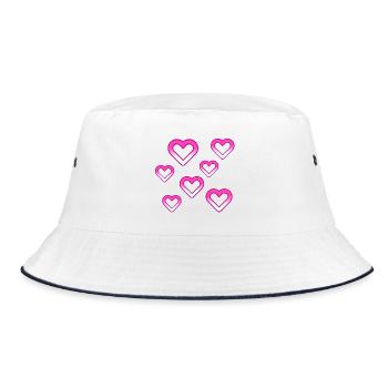 Hearts - Bucket Hat - white/navy - Front