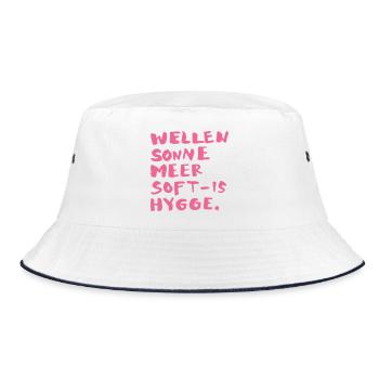 hygge words pink - Bucket Hat - Weiß/Navy - Vorne