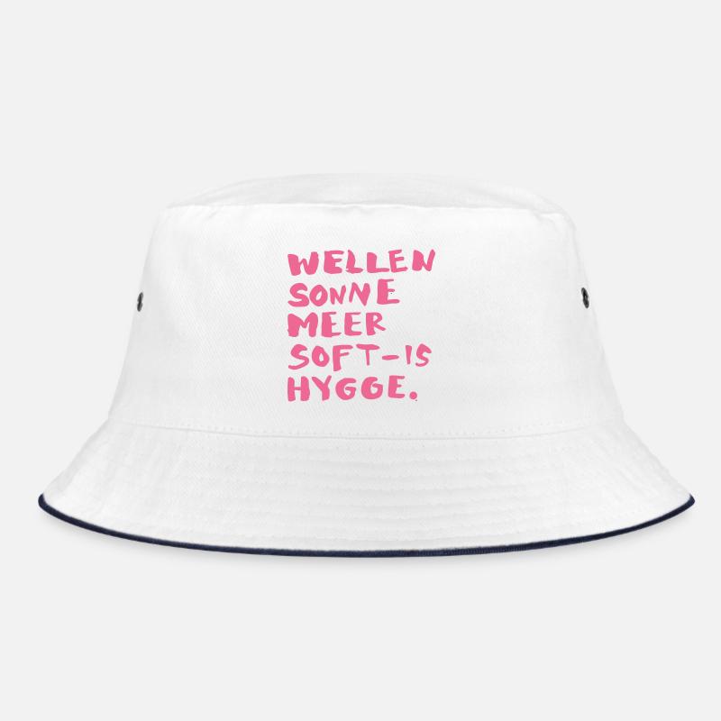 hygge words pink Bucket Hat