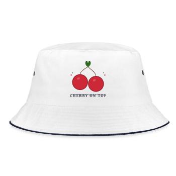 cherry on top - Bucket Hat - Weiß/Navy - Vorne