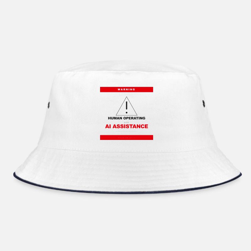 WARNING: HUMAN OPERATING WITH AI ASSISTANCE Bucket Hat