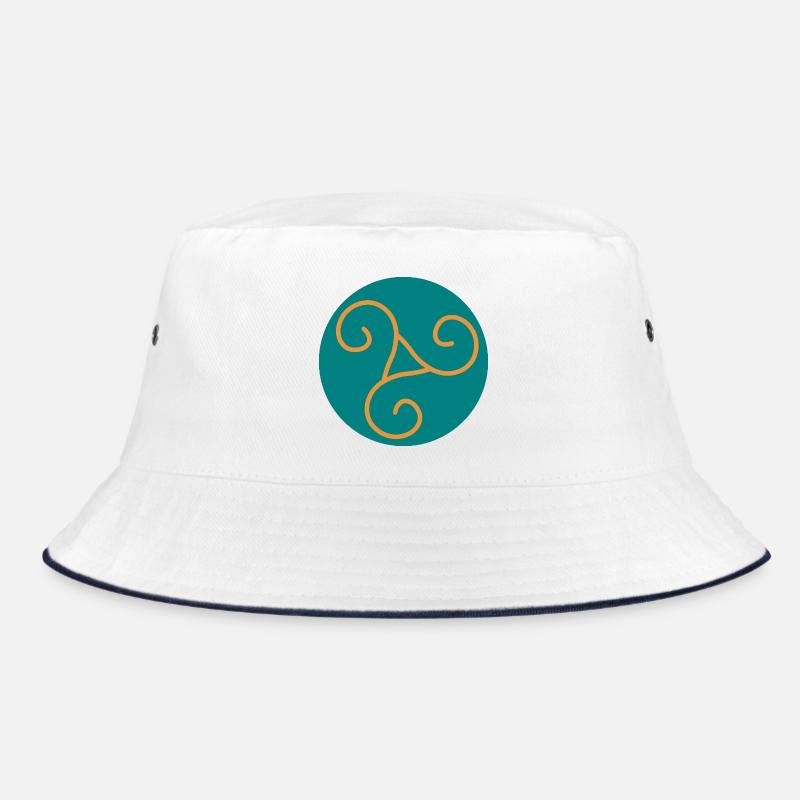 Dekoratives Triskel in orangefarbenen Rollen Bucket Hat