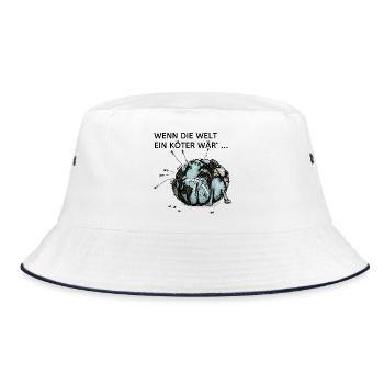 Weltköter - Bucket Hat - Weiß/Navy - Vorne