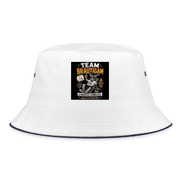Team Bräutigam Junggesellenabschied - Bucket Hat - Weiß/Navy - Vorne