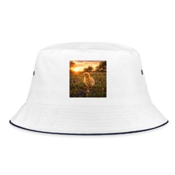 Yellow chicken at sunset - Bucket Hat - white/navy - Front