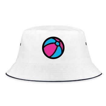 Wasserball Strand Sommer Icon - Bucket Hat - Weiß/Navy - Vorne