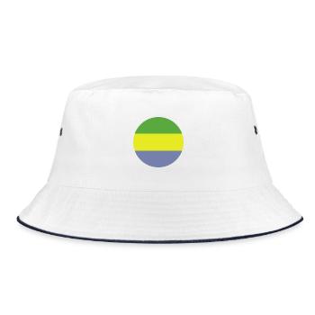 Gabon round flag - Bucket Hat - white/navy - Front