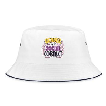 Gender is a Social Construct - Bucket Hat - white/navy - Front