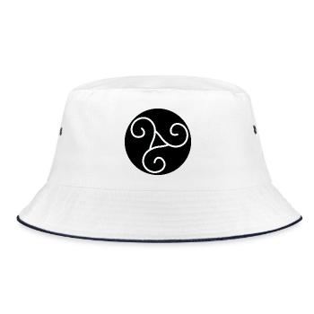 White Triskel on Black - Bucket Hat - white/navy - Front