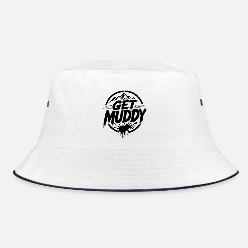 Get Muddy - Black Logo - Bucket Hat - white/navy