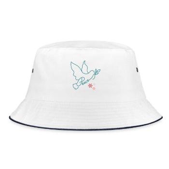 Dove of peace with flowers - Bucket Hat - white/navy - Front