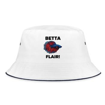 Fighting Fish Betta Flair Aquarium - Bucket Hat - white/navy - Front