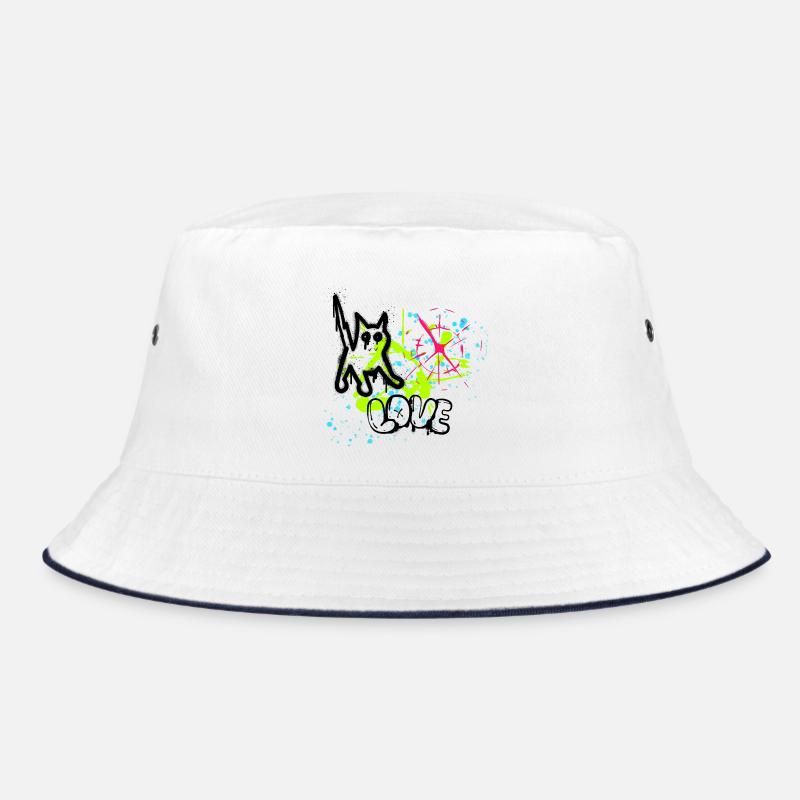 Neon Graffiti Splatter Muster Bucket Hat