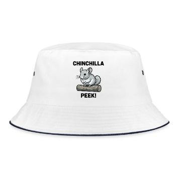 Chinchilla Peek Rodent Fur Log - Bucket Hat - white/navy - Front