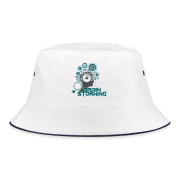 Brainstorming Head – Office & Office Ideas - Bucket Hat - white/navy - Front