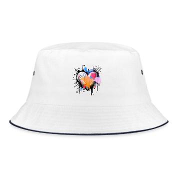 Lust for Life Graffiti Colour Play - Bucket Hat - white/navy - Front