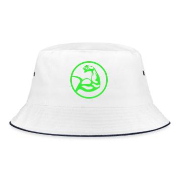 Biceps – Green silhouette - Bucket Hat - white/navy - Front