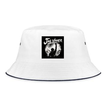 I'll win – Monochrome moon icon - Bucket Hat - white/navy - Front