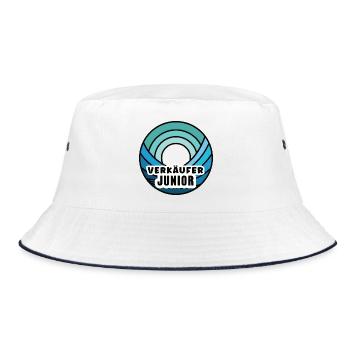 Sohn Verkäufer Junior Kind Verkäufersohn Verkauf - Bucket Hat - Weiß/Navy - Vorne