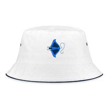 Manta Linear Blue Stylized - Bucket Hat - white/navy - Front