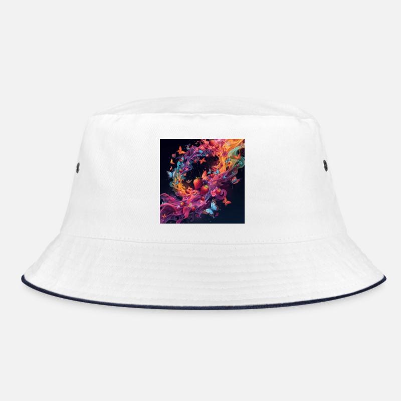 Bunte Beeren und Schmetterlinge Bucket Hat