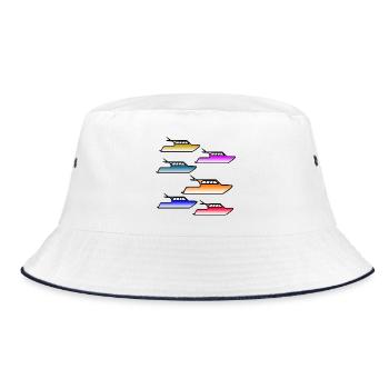 Motor boats - Bucket Hat - white/navy - Front