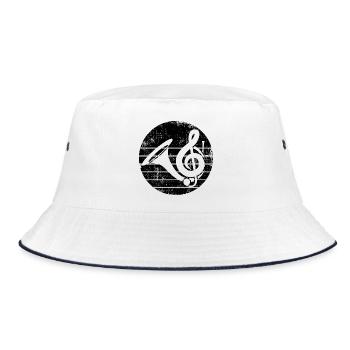 Bugle - Bucket Hat - white/navy - Front