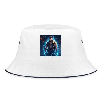 Nebula Ranger Neon Krieger - Bucket Hat - Weiß/Navy - Vorne