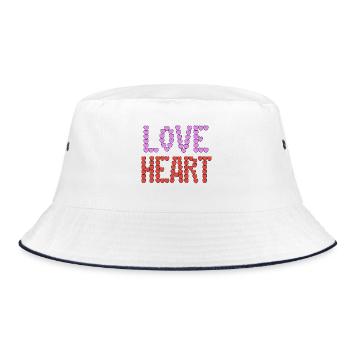 Love Heart typography - Bucket Hat - white/navy - Front
