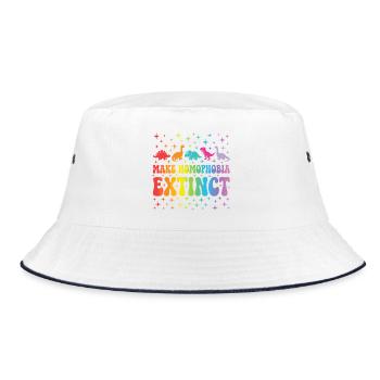 LGBTQ Pride Month - Make Homophobia Extinct - Bucket Hat - white/navy - Front