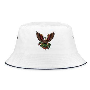 Aigle et serpent style tattoo old school - Bob - blanc/marine - Devant