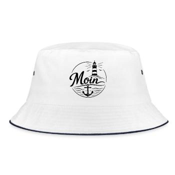 Moin - Bucket Hat - Weiß/Navy - Vorne