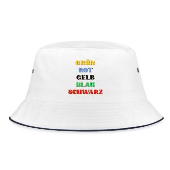 Psychologischer Test Farben - Bucket Hat - Weiß/Navy - Vorne