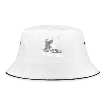 No bike in the rain today - Bucket Hat - white/navy - Front