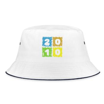 16. Geburtstag Farbige Patches since 07/2010 - Bucket Hat - white/navy - Front