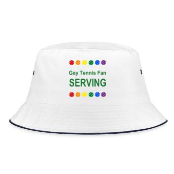 Schwule Tennisfans dienen - Bucket Hat - Weiß/Navy - Vorne