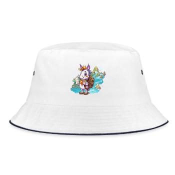 Coastal Adventure Goat - Bucket Hat - white/navy - Front