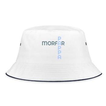 Baby Dad Opa - Bucket Hat - Weiß/Navy - Vorne