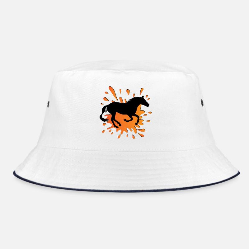 Die Silhouette eines Abaga-Pferdes und ein Fleck Bucket Hat