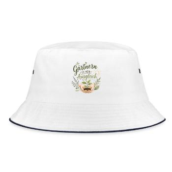 Gärtnern ist mein Ausgleich - Bucket Hat - Weiß/Navy - Vorne