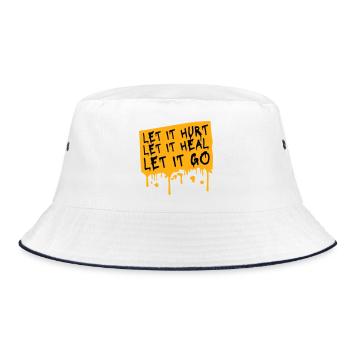 Let It Hurt Let It Heal Let It Go Inspirational - Bucket Hat - white/navy - Front
