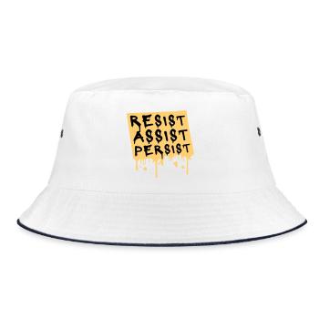 Résistez Assistez Persister Activisme Logo de motivation - Bob - blanc/marine - Devant