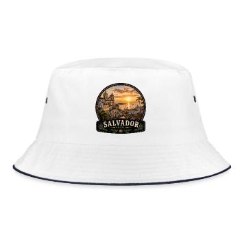 Colonial style port city Salvador Brazil - Bucket Hat - white/navy - Front