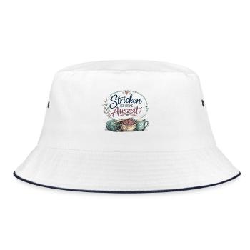 Stricken ist meine Auszeit - Bucket Hat - Weiß/Navy - Vorne